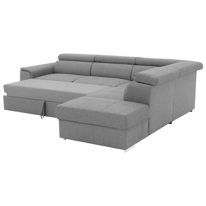 Canapé d'angle convertible réversible 5 places DAYTONA - Tissu Gris