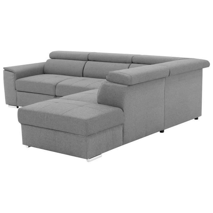 Canapé d'angle convertible réversible 5 places DAYTONA - Tissu Gris