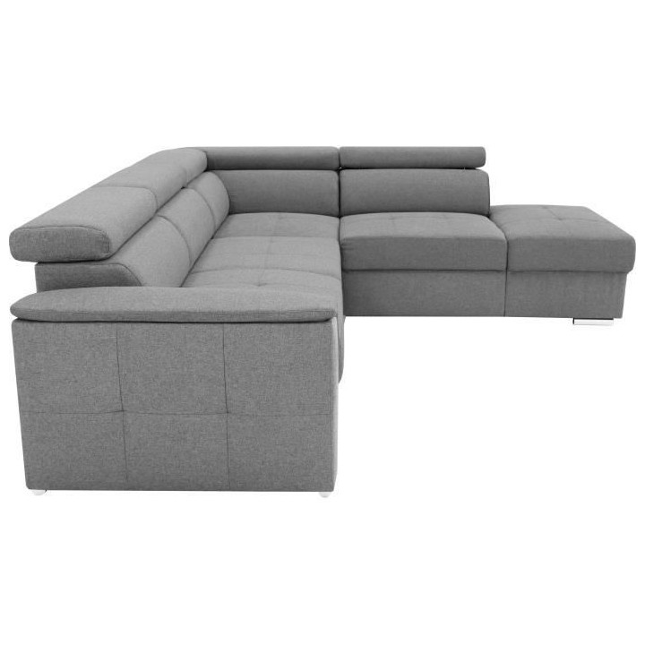 Canapé d'angle convertible réversible 5 places DAYTONA - Tissu Gris