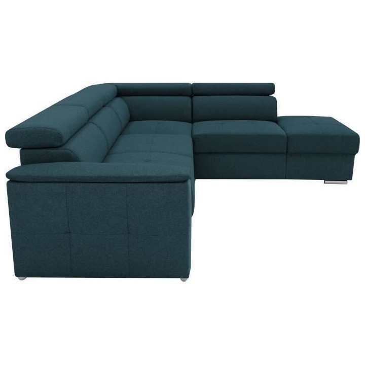 Canapé d'angle convertible réversible 5 places DAYTONA - Tissu Bleu