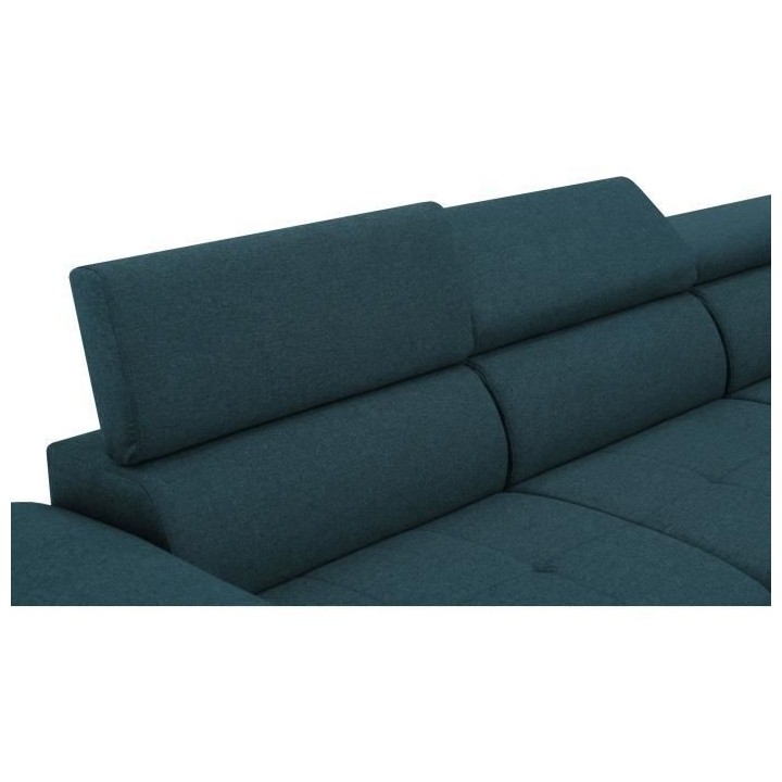 Canapé d'angle convertible réversible 5 places DAYTONA - Tissu Bleu