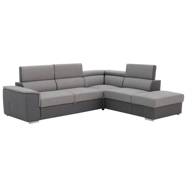 Canapé d'angle convertible réversible 5 places DAYTONA - Tissu Anthr