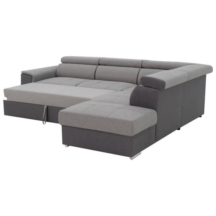 Canapé d'angle convertible réversible 5 places DAYTONA - Tissu Anthr