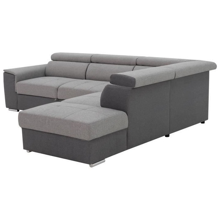 Canapé d'angle convertible réversible 5 places DAYTONA - Tissu Anthr