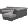 Canapé d'angle convertible réversible 5 places DAYTONA - Tissu Anthracite et gris - L 275 x P 233 x H 76 cm