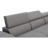 Canapé d'angle convertible réversible 5 places DAYTONA - Tissu Anthracite et gris - L 275 x P 233 x H 76 cm