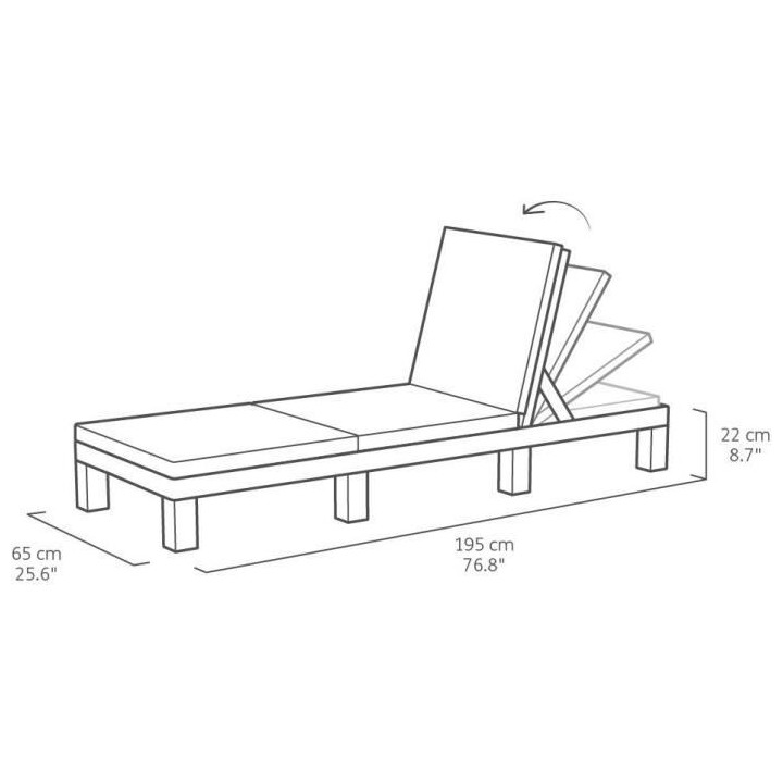 Allibert by KETER - Daytona - bain de soleil - résine imitation rotin