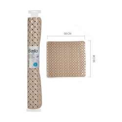 Tapis de bain Tressé Beige PVC (0,03 x 50 x 50 cm) (12 Unités)