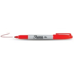 Marqueur permanent Sharpie Fine Point Rouge 12 Unités