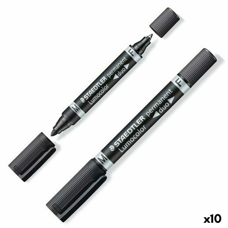 Marqueur permanent Staedtler Lumocolor 348-9 Noir (10 Unités)