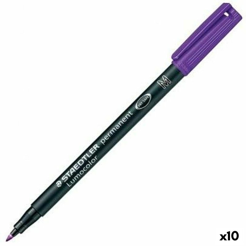 Marqueur permanent Staedtler Lumocolor 317-6 M Violet (10 Unités)