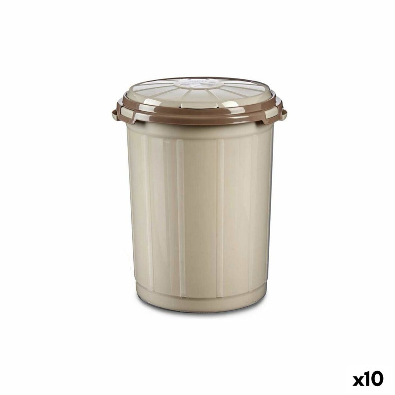 Poubelle Beige Plastique 35 L (41 x 44 x 43 cm) (10 Unités)