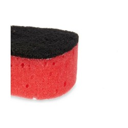 Tampon à récurer Mousse Rouge Noir Fibre abrasive (40 Unités)