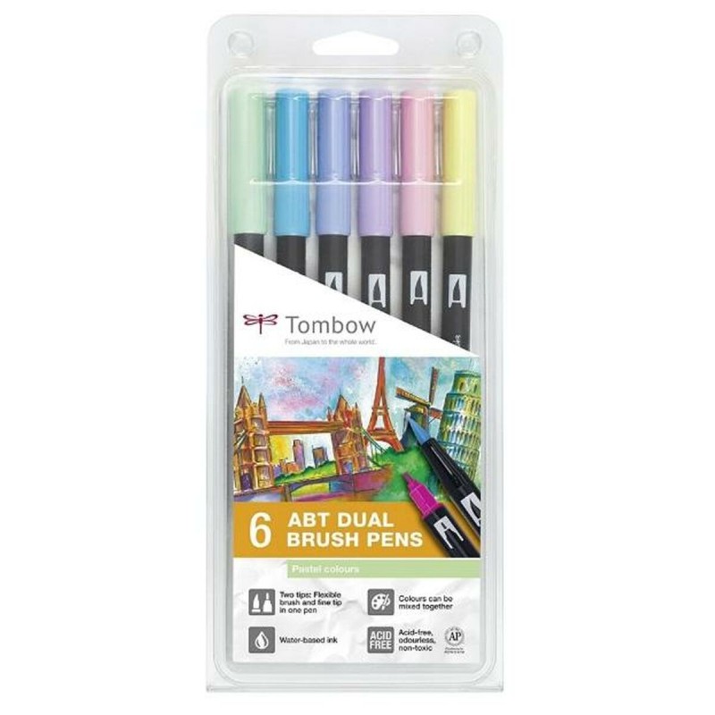 Ensemble de Marqueurs Tombow ABT Dual Multicouleur 6 Pièces