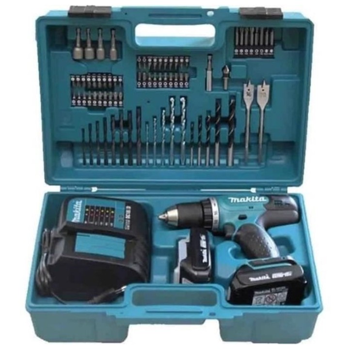 MAKITA PERCEUSE VISSEUSE + 2 BATTERIES 18V 1,5AH LI-ION + CHARGEUR + C