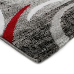 SUBWAY ENCADRE Tapis de salon en polypropylene - 120x170 cm - Rouge