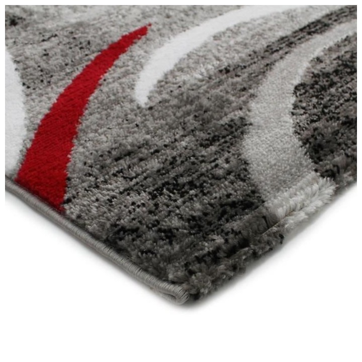 SUBWAY ENCADRE Tapis de salon en polypropylene - 120x170 cm - Rouge