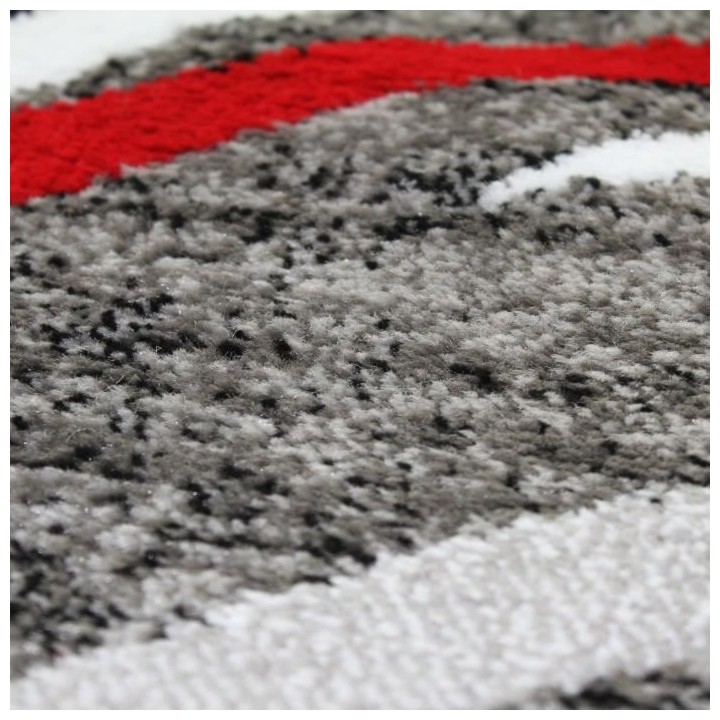 SUBWAY ENCADRE Tapis de salon en polypropylene - 200x290 cm - Rouge