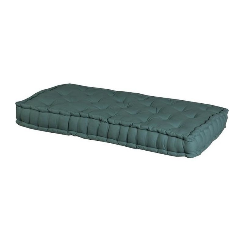 DEKO AND CO Coussin palette rectangulaire en coton - Coloris vert pin - 60 x 120 x 15 cm