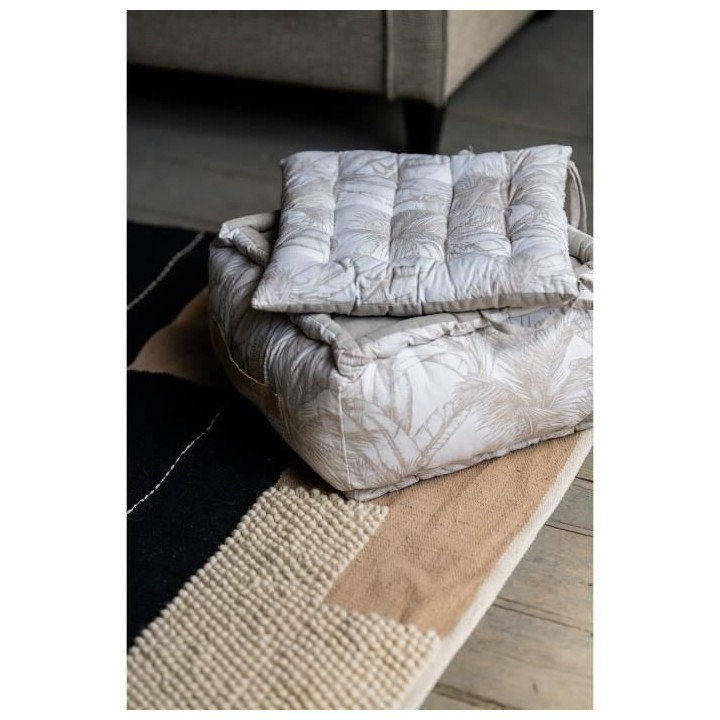 Tapis - Naturel, noir et beige - Coton et laine - 160 x 230 cm - Motif