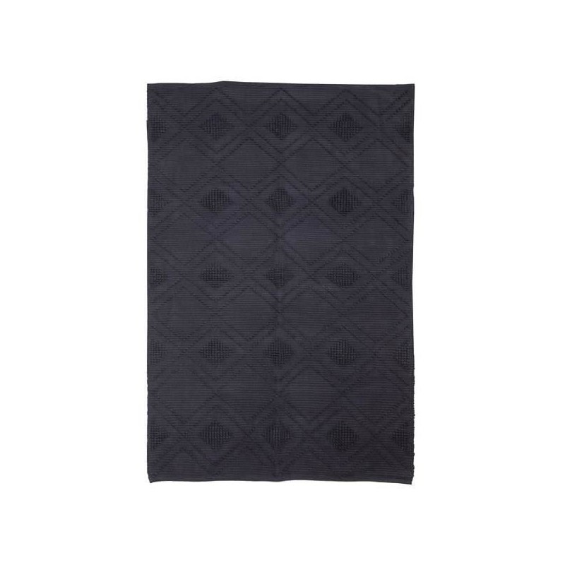 Tapis bouclette - Bleu fumé - 100% coton - 120 x 180 cm - Intérieur