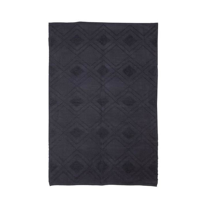 Tapis bouclette - Bleu fumé - 100% coton - 120 x 180 cm - Intérieur