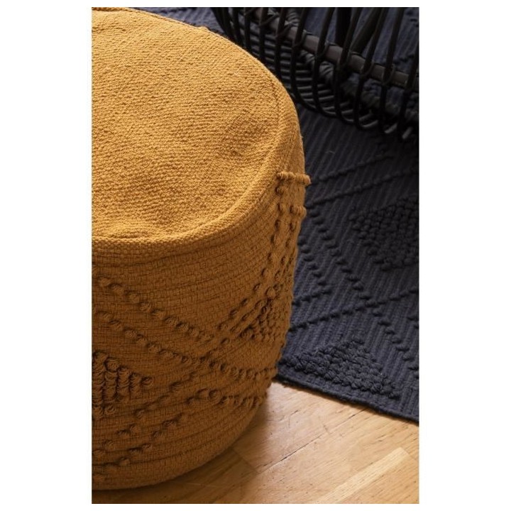 Tapis bouclette - Bleu fumé - 100% coton - 120 x 180 cm - Intérieur