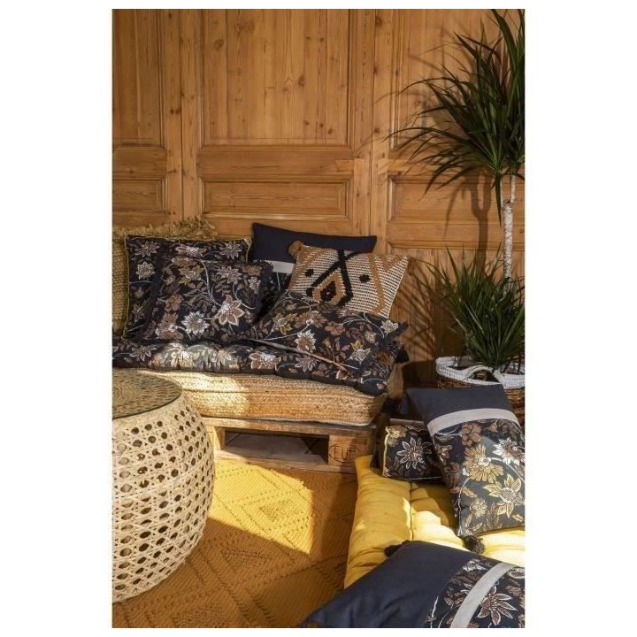 Tapis bouclette relief 100% coton - 120 x 180 cm - Moutarde