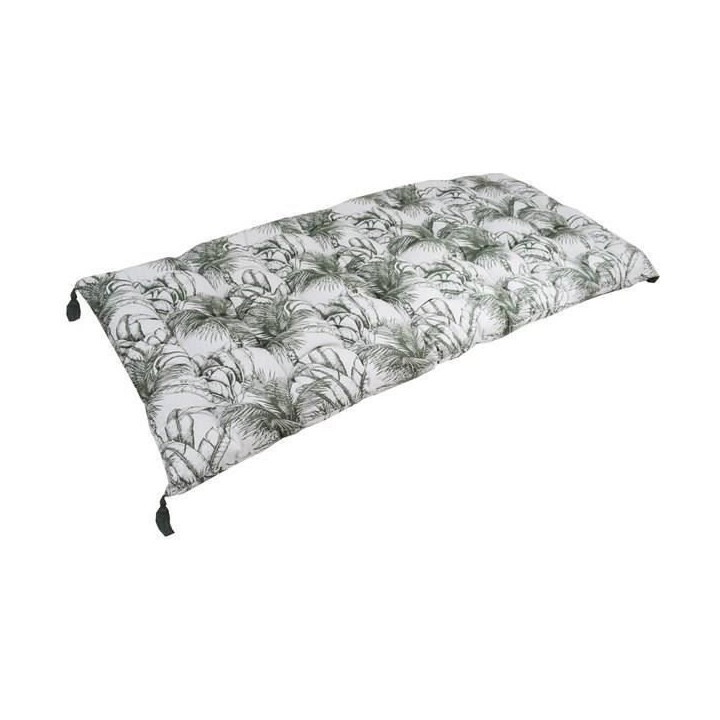 DEKO & CO Long coussin avec pompons imprimés - 60 x 120 cm - Kaki