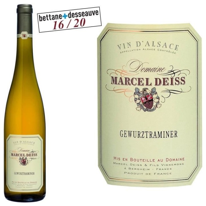 Domaine Deiss Gewurztraminer - Vin blanc d'Alsace