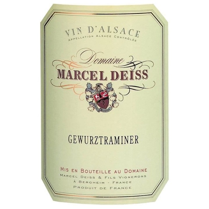 Domaine Deiss Gewurztraminer - Vin blanc d'Alsace