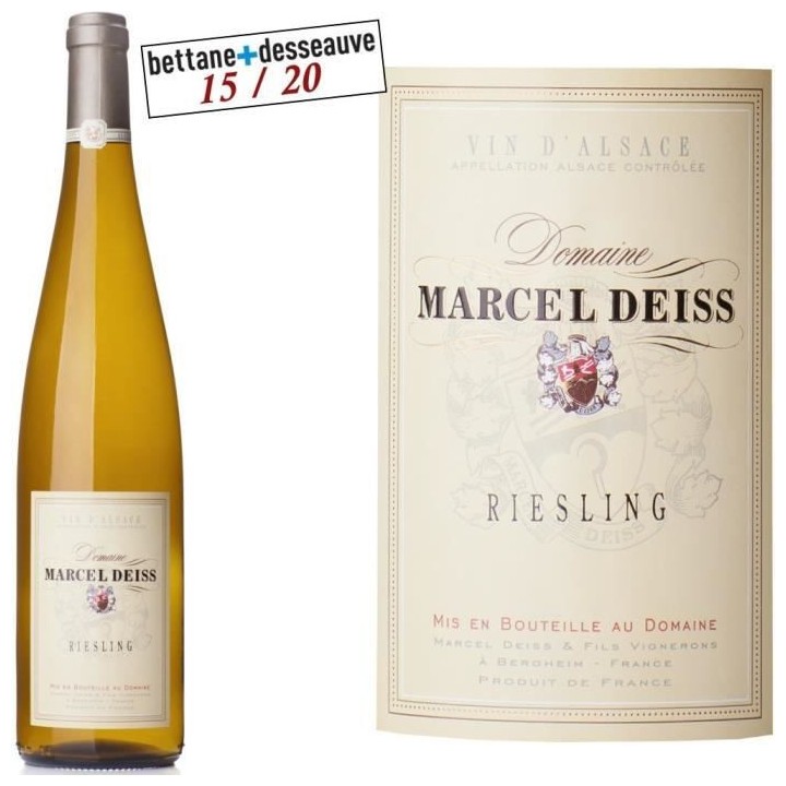 Domaine DEISS 2015 Riesling - Vin blanc d'Alsace