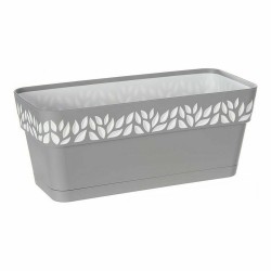 Jardinière auto-arrosante Stefanplast Cloe 13,3 x 12,3 x 29,3 cm Gris Blanc Plastique (12 Unités)