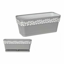 Jardinière auto-arrosante Stefanplast Cloe 13,3 x 12,3 x 29,3 cm Gris Blanc Plastique (12 Unités)