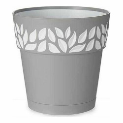 Pot auto-arrosant Stefanplast Gris 15 x 15 x 15 cm Blanc Plastique (12 Unités)