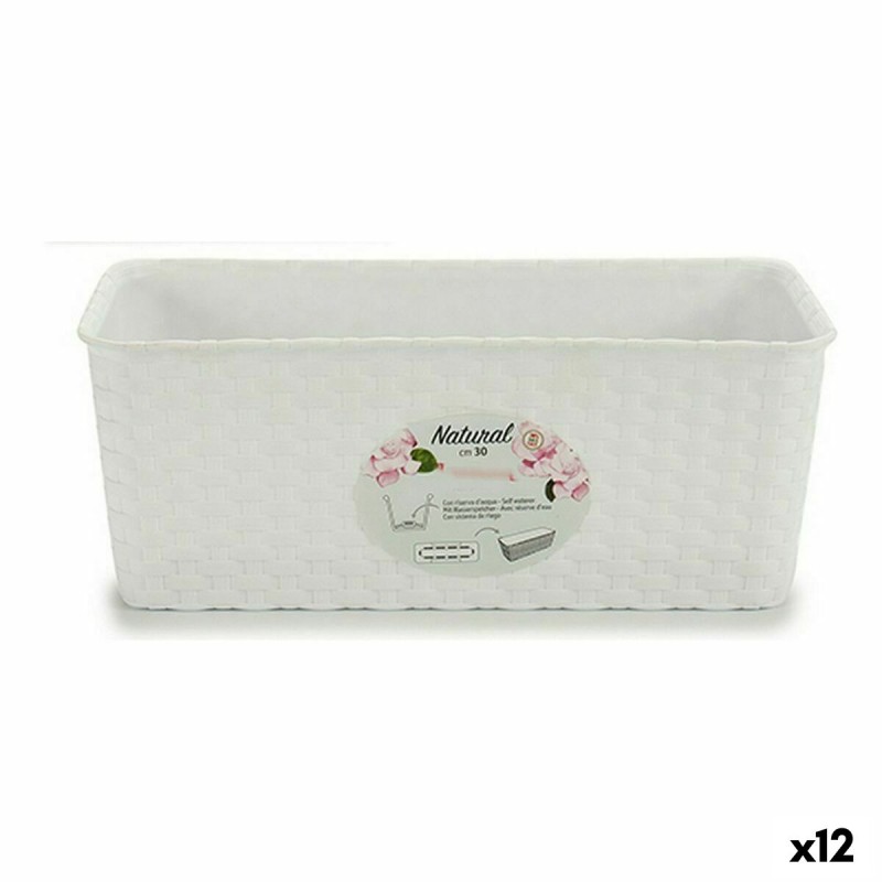 Jardinière Stefanplast 13 x 11 x 28,5 cm Blanc Plastique (12 Unités)