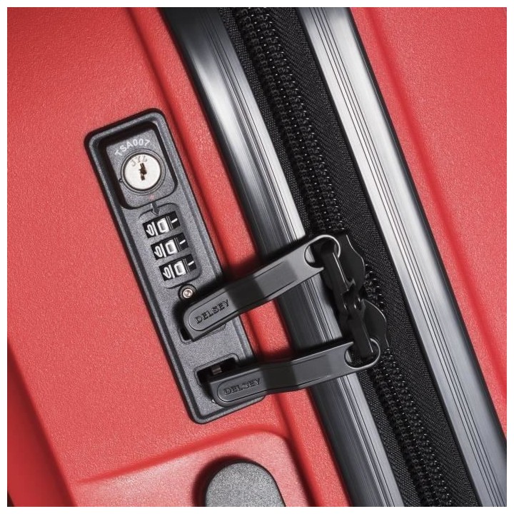 DELSEY BELMONT TROLLEY 55 CM 4 ROUES CABINE SLIM - ROUGE - POPYPROPYLE