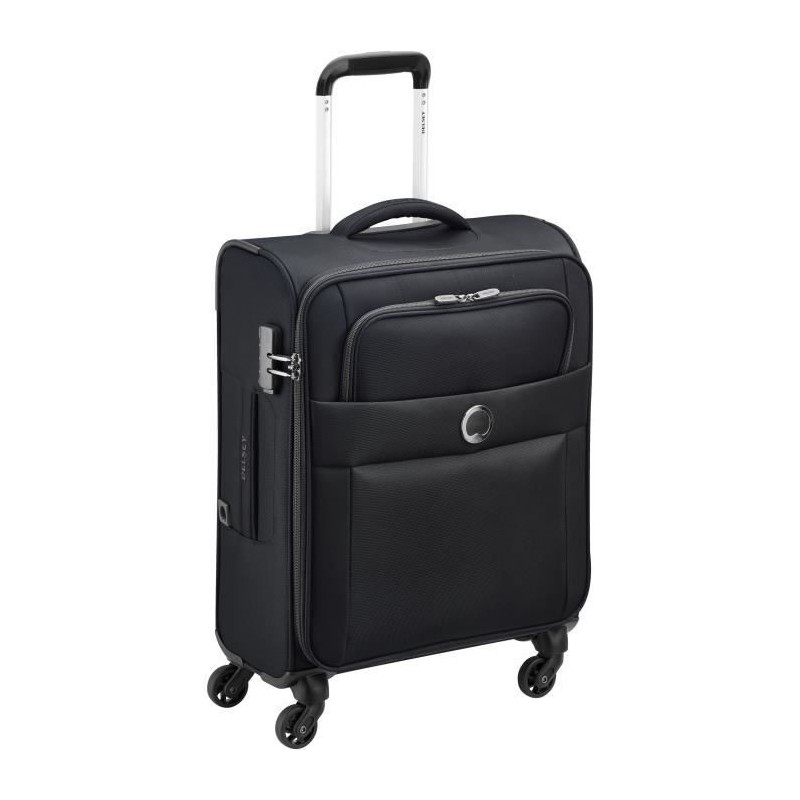 DELSEY Cuzco trolley 55cm 4 roues cabine slim - Polyester - 50x40x20 - 2,40 KG - Noir