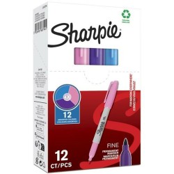 Marqueur permanent Sharpie Violet Rose Turquoise 0,9 mm (12 Unités)