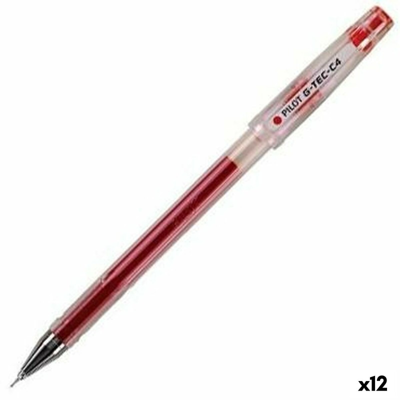 Stylo gel Pilot G-Tec C4 Rouge 0,2 mm (12 Unités)