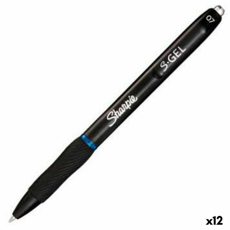 Stylo gel Sharpie S-Gel Rétractile Bleu 0,7 mm (12 Unités)