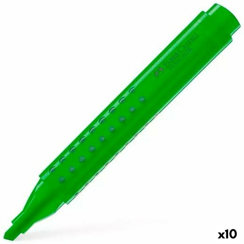 Marqueur fluorescent Faber-Castell Grip Textliner Vert (10 Unités)