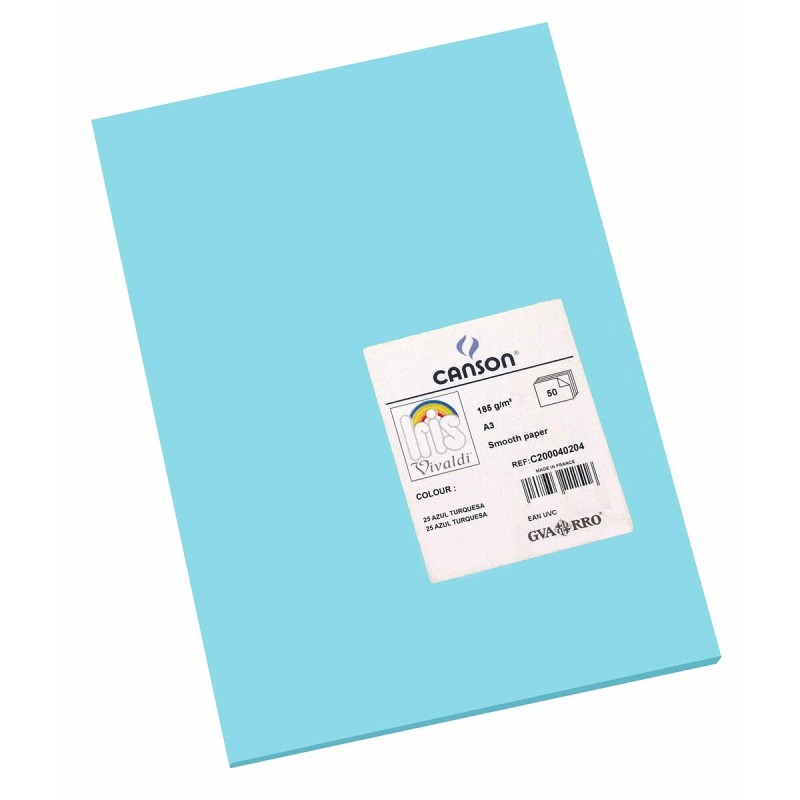 Papiers carton Iris 29,7 x 42 cm Turquoise 185 g (50 Unités)