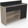 Buffet de cuisine - Décor chene brut et noir - Contemporain - 1 porte - MIKE - L 123 cm