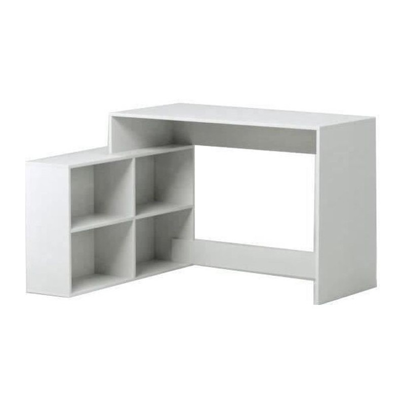 Bureau d'angle Nagano - Panneaux de particules - Blanc mat - L 111,9 x P 100,7 x H 76,7 cm - DEMEYERE