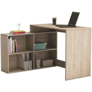 DEMEYERE Bureau d'angle contemporain décor chene Shannon - L 112 cm -