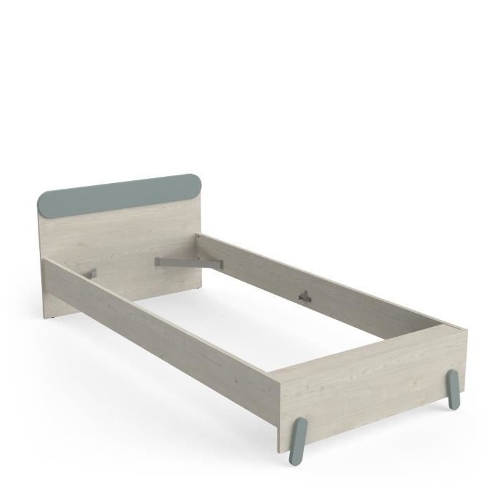 Chambre complete ILIAN : Lit + chevet + commode - Style scandinave - D