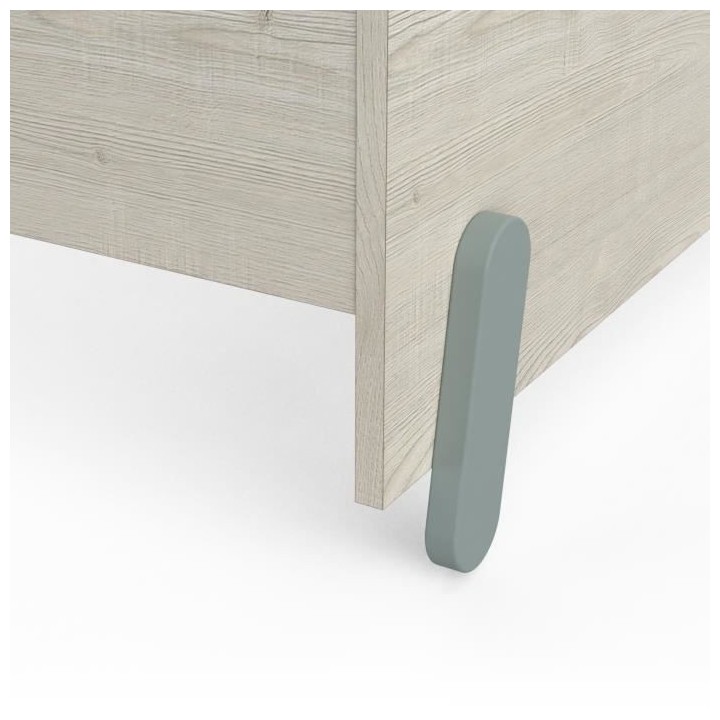 Chambre complete ILIAN : Lit + chevet + commode - Style scandinave - D