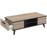 WAYNE Table basse - Décor chene brossé et noir mat - Contemporain - L 106 x P 50,1 cm