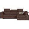 Canapé d'angle droit convertible 4 places - Tissu marron - L 274 x P 180 x H 81 cm - DENVER